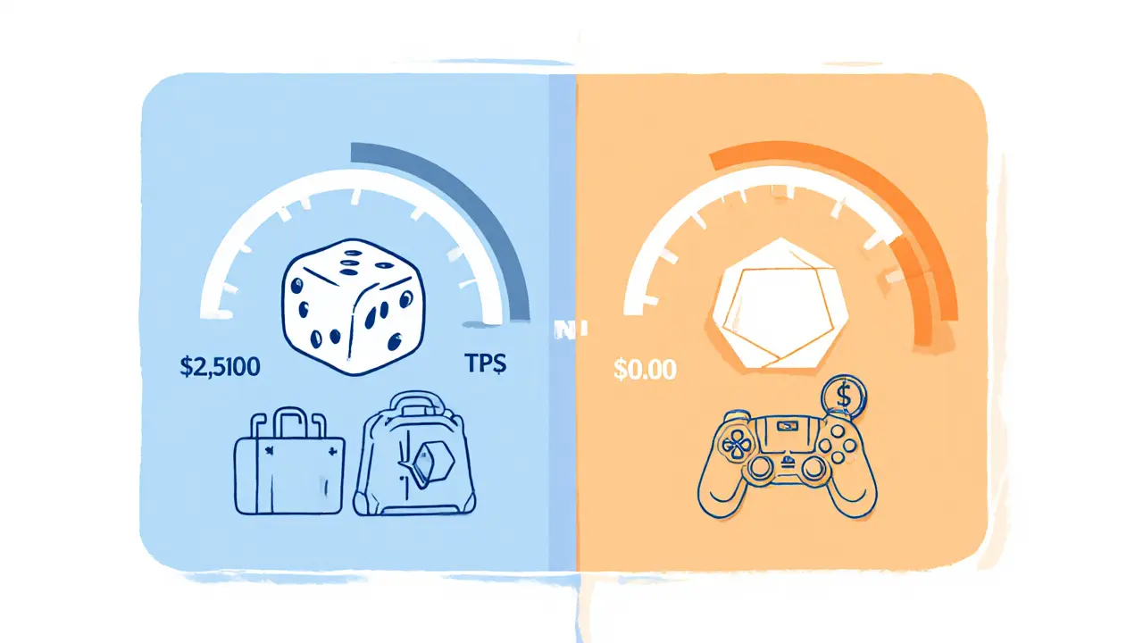 Side‑by‑side panels show rollup and sidechain icons with speedometer readings and fee amounts.