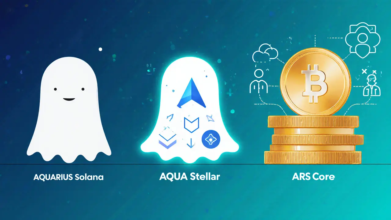 Three tokens side by side: a fading ghost token vs. two legitimate projects with clear features and users.