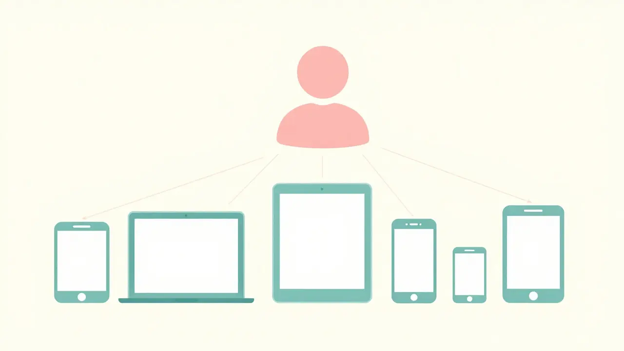 Profile icon connecting to multiple mobile devices