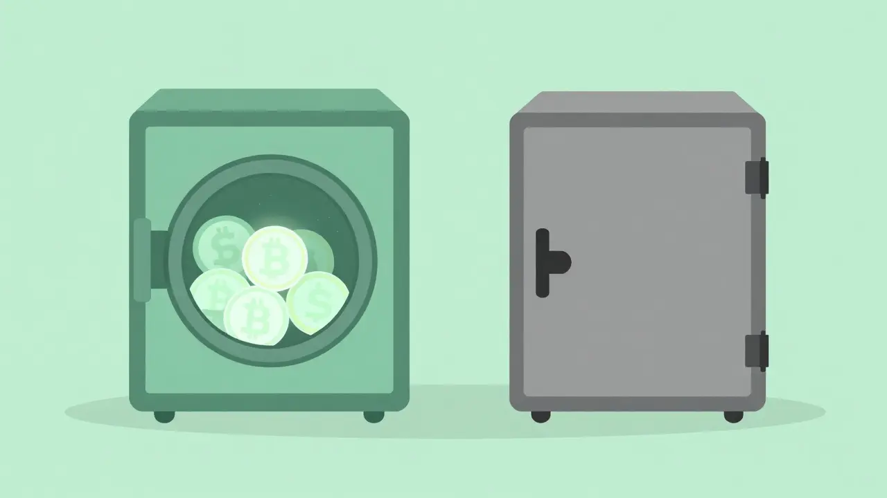 Separate vaults illustrating segregated customer and operational funds.