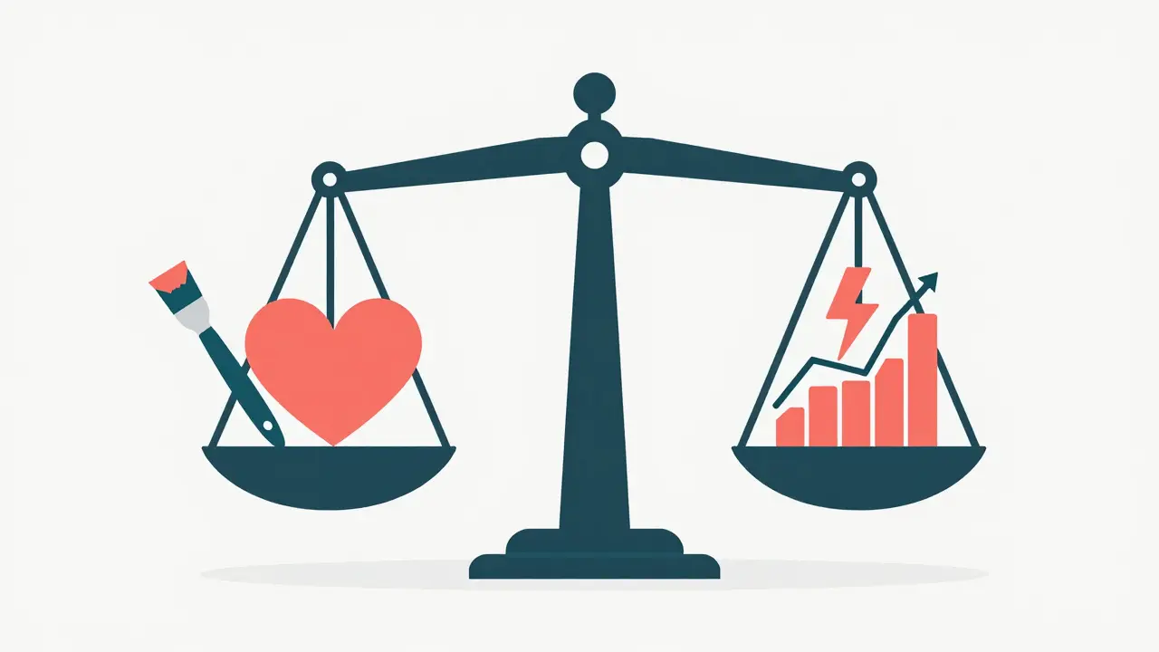 A balanced scale weighing artist sustainability against market trading liquidity.