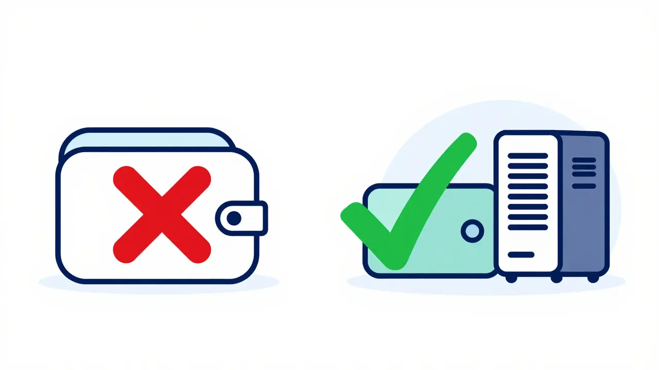 Comparison of blocked and authorized digital wallets and mining hardware