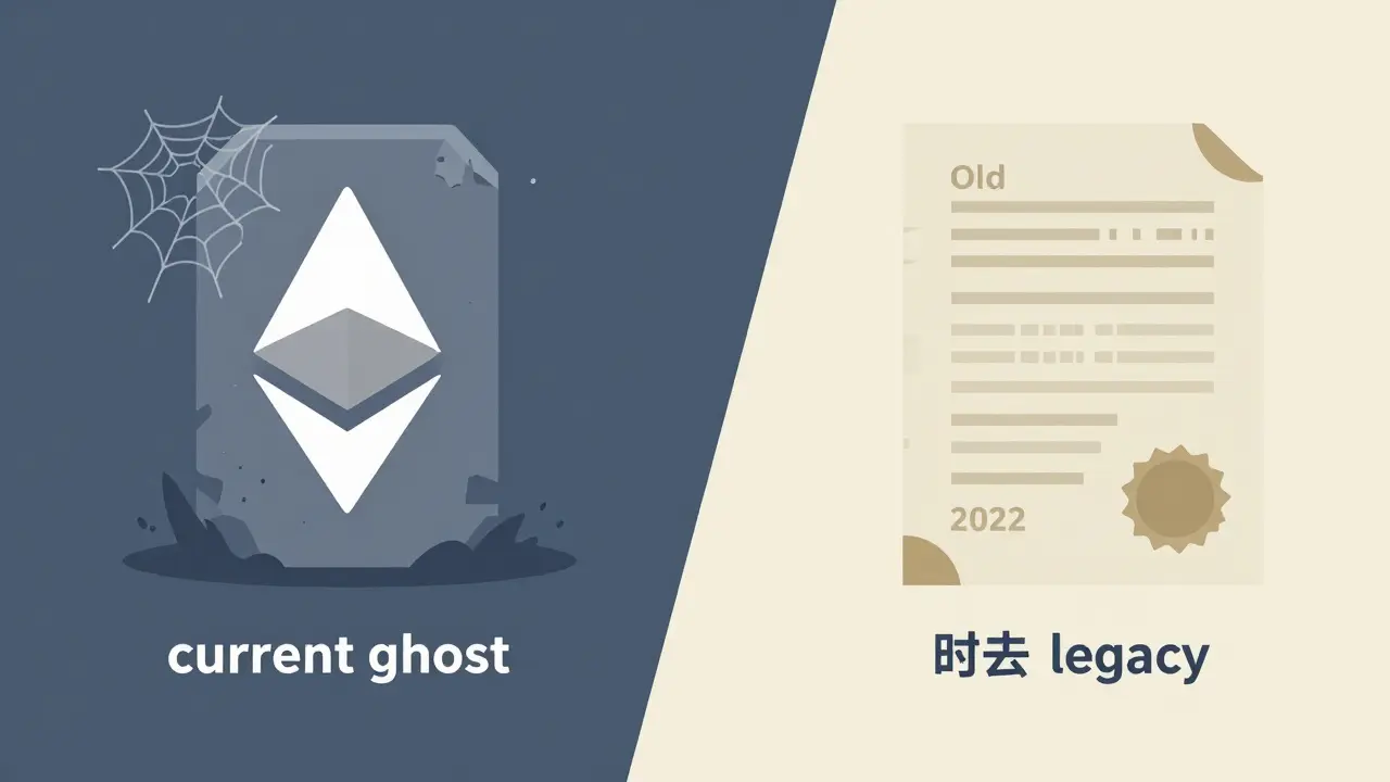 Visual comparison between an inactive token and a legacy blockchain project.