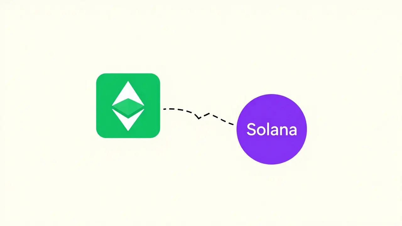 Broken link between two blockchain symbols