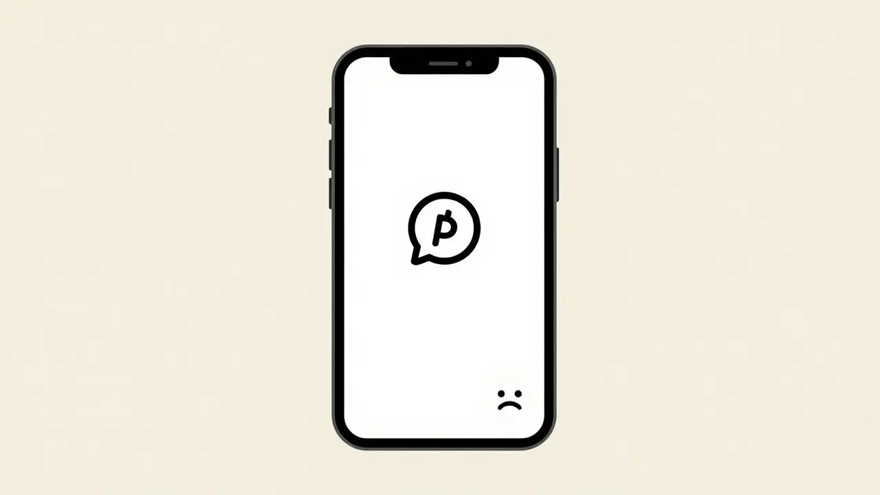 Illustration of a smartphone showing an isolated token in a wallet, representing low liquidity and selling difficulty.