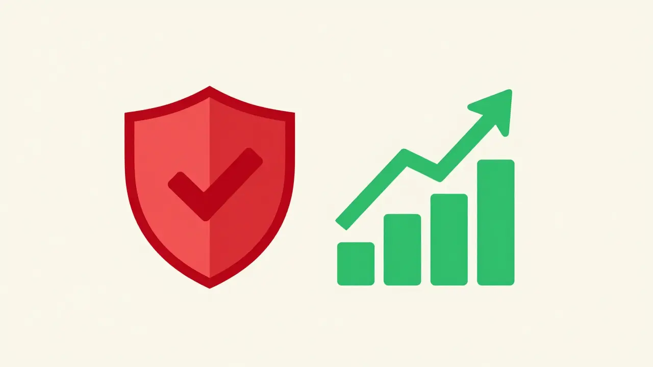 Minimalist icons representing security and growth in the metaverse
