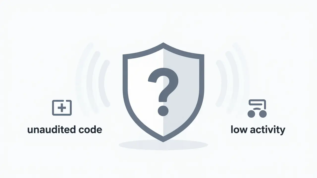 Shield with question mark and fading signals