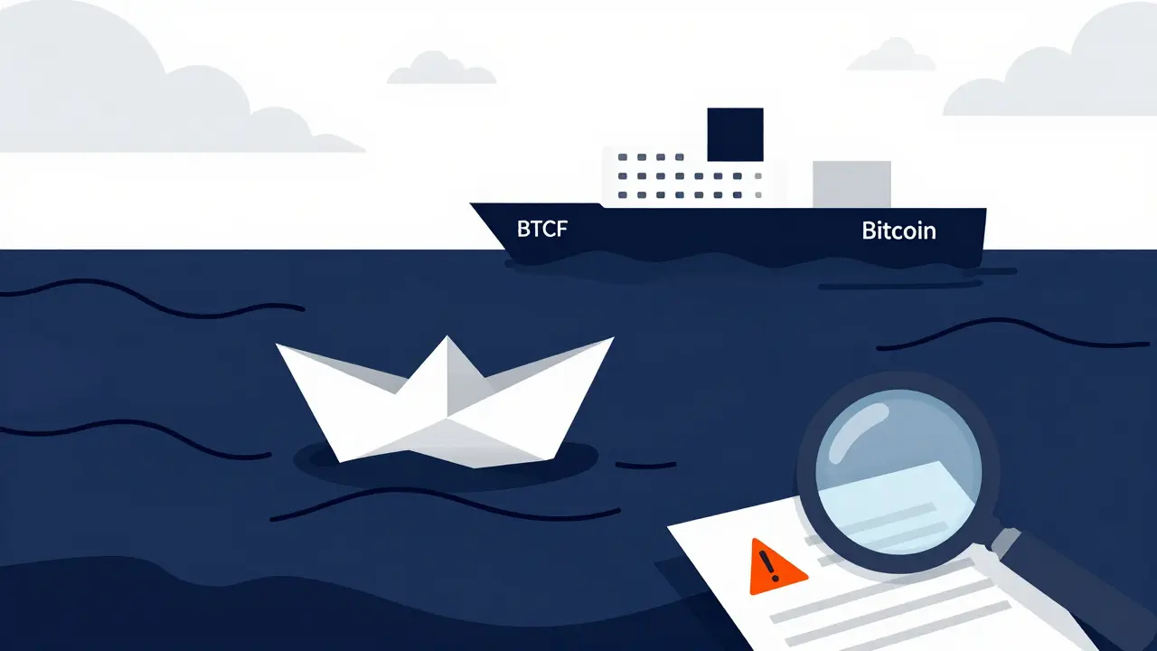 Small boat navigating rough waves near a large stable ship