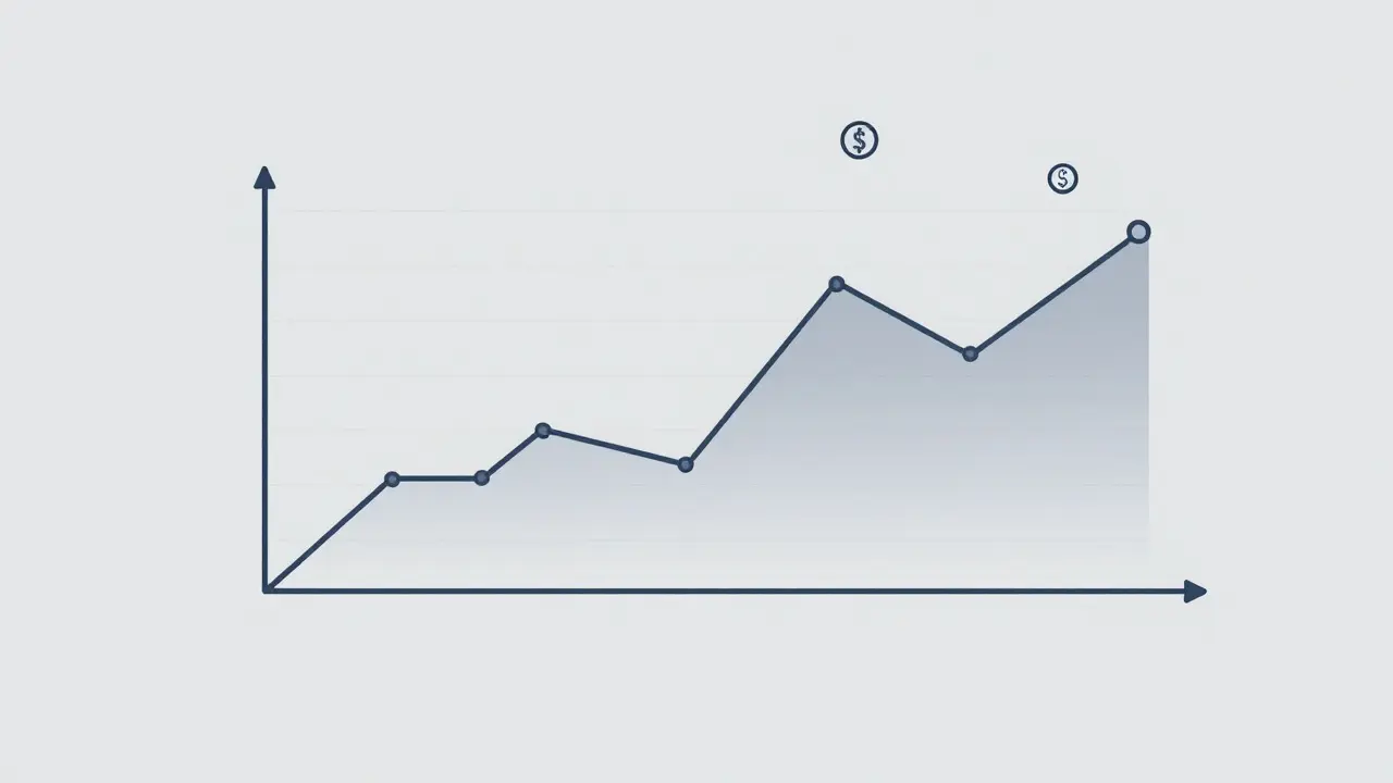 Abstract minimalist graph showing low crypto market activity and volume