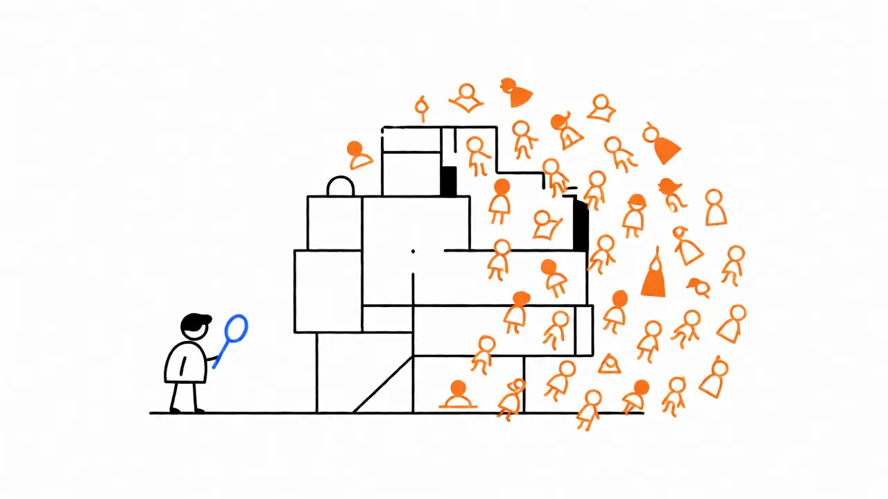 A single auditor versus a swarm of researchers protecting a digital structure.