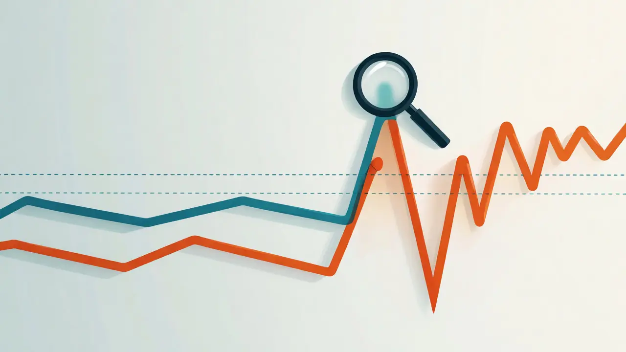 Abstract illustration comparing stable mark price against volatile last traded price