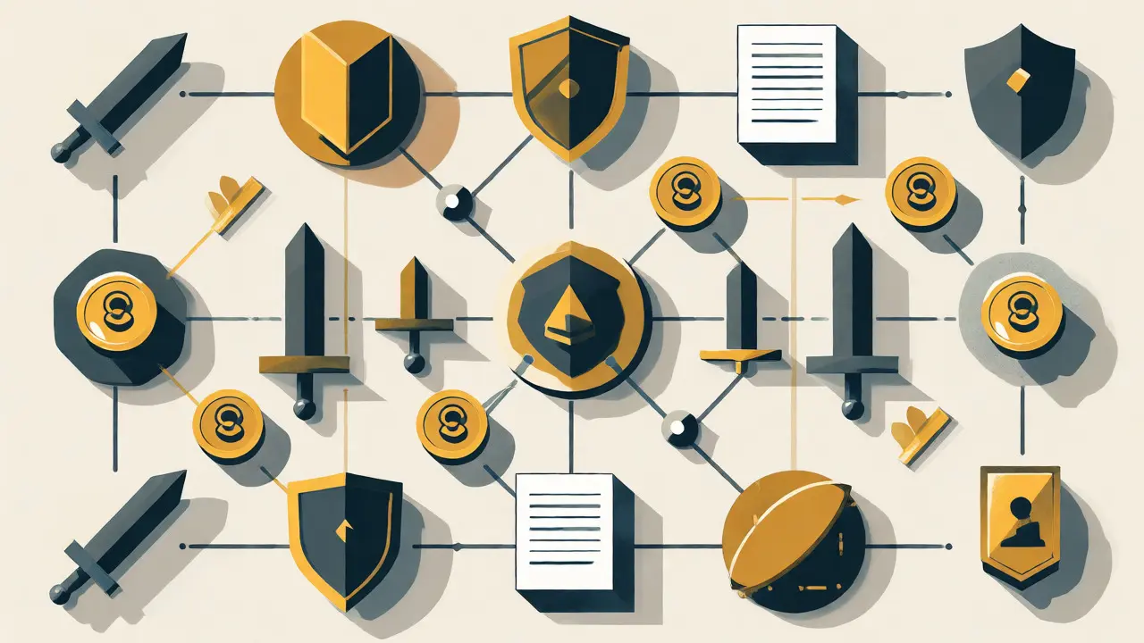 Top-down minimalist map showing SHILL token utility connections